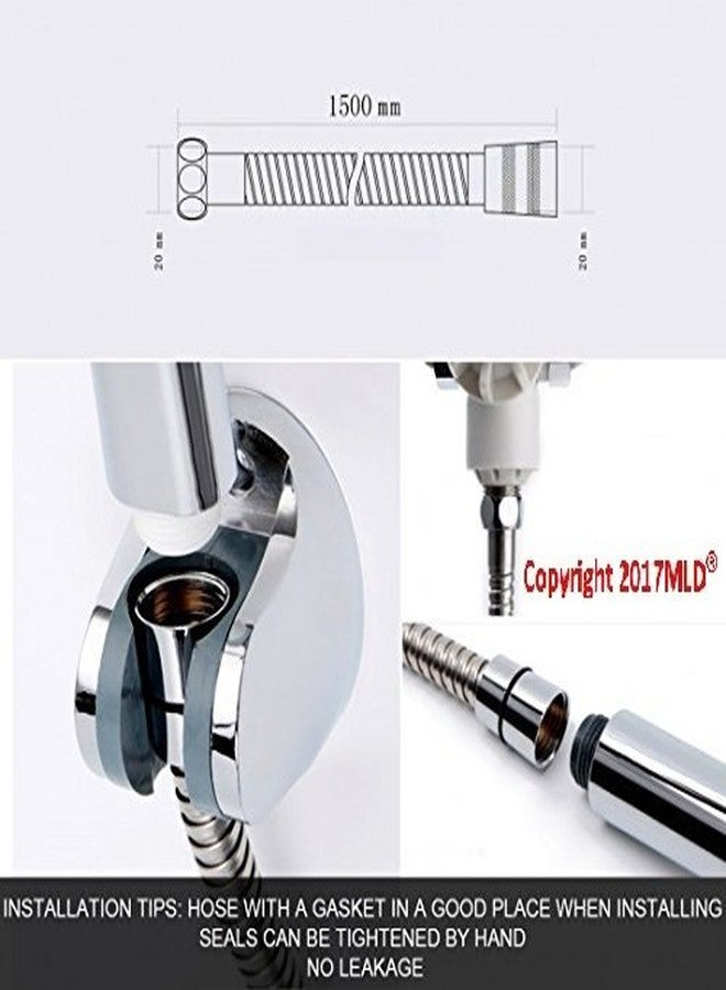 MLD Stainless Steel 1 Mtr. Stainless Steel Shower Hose with 360 Degree rotating Joints (Grade SS AISI-304) Anti-Corrosion & Anti Explosion Shower Tube - Image 5